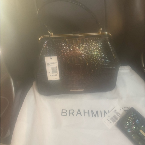 NWT Brahmin Iridescent Black Pearl Satchel - Picture 3 of 11
